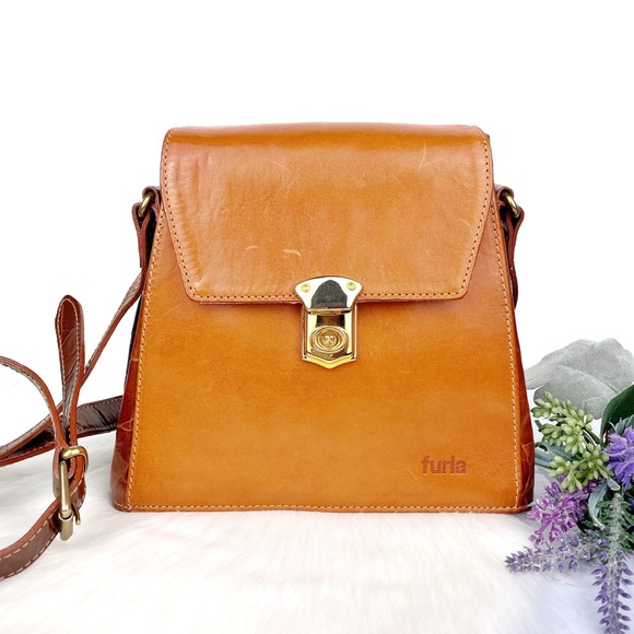 Furla Handbags - Furla Vintage Leather Crossbody Bag